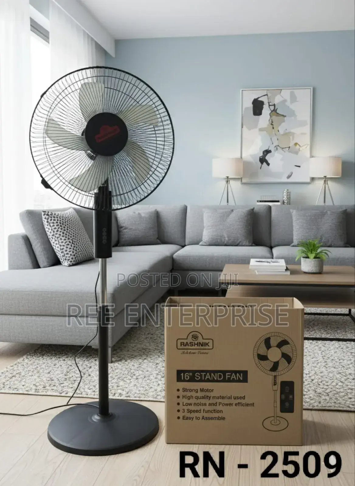 Rashnik Standing Fan With Remote Brand New