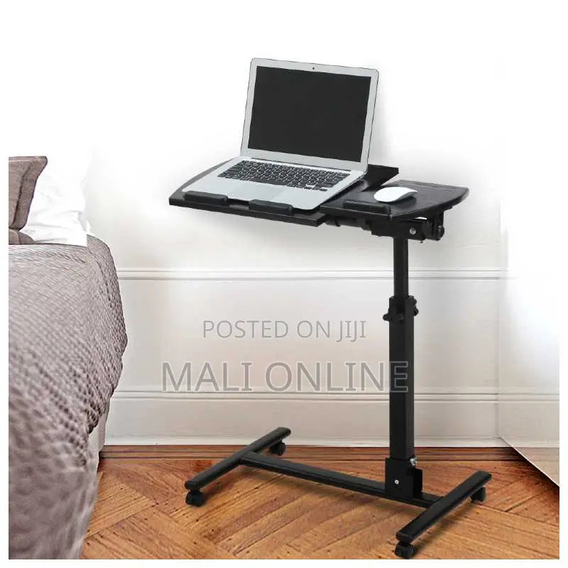 Adjustable Laptop Stand Rolling Over-Bed Desk Mobile Computer Table