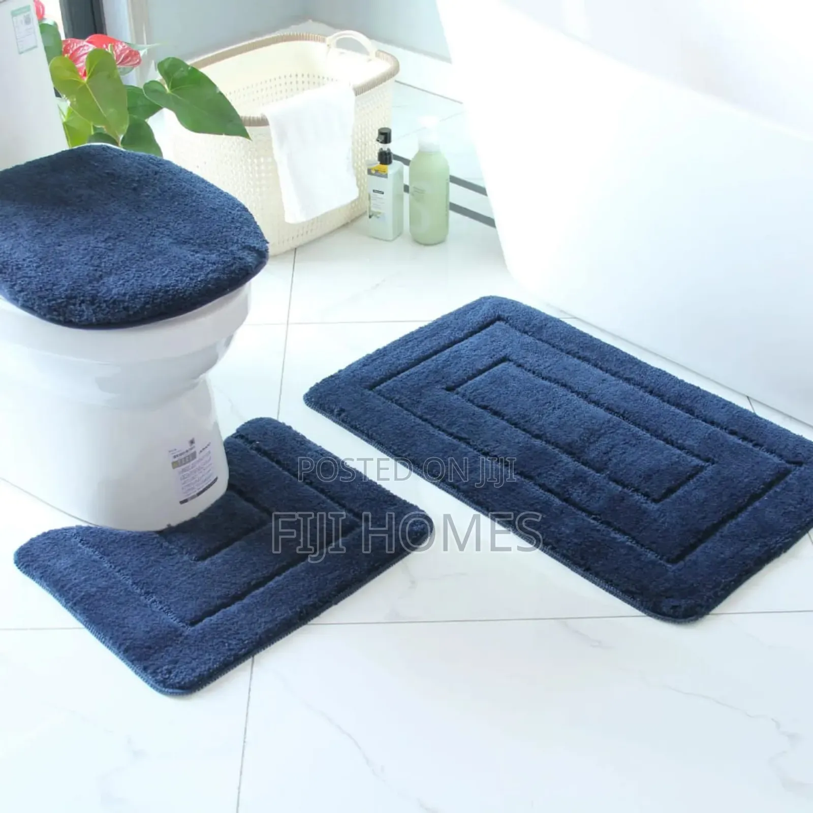 3-Piece Bathroom Absorbent Mat Set | Non-Slip Rubber Backing