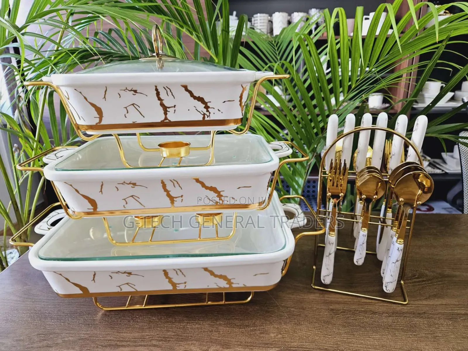 3pcs Black/White Gold Ceramic Chaffing Dish
Sizes  3.5l,2.5l,1.8l
