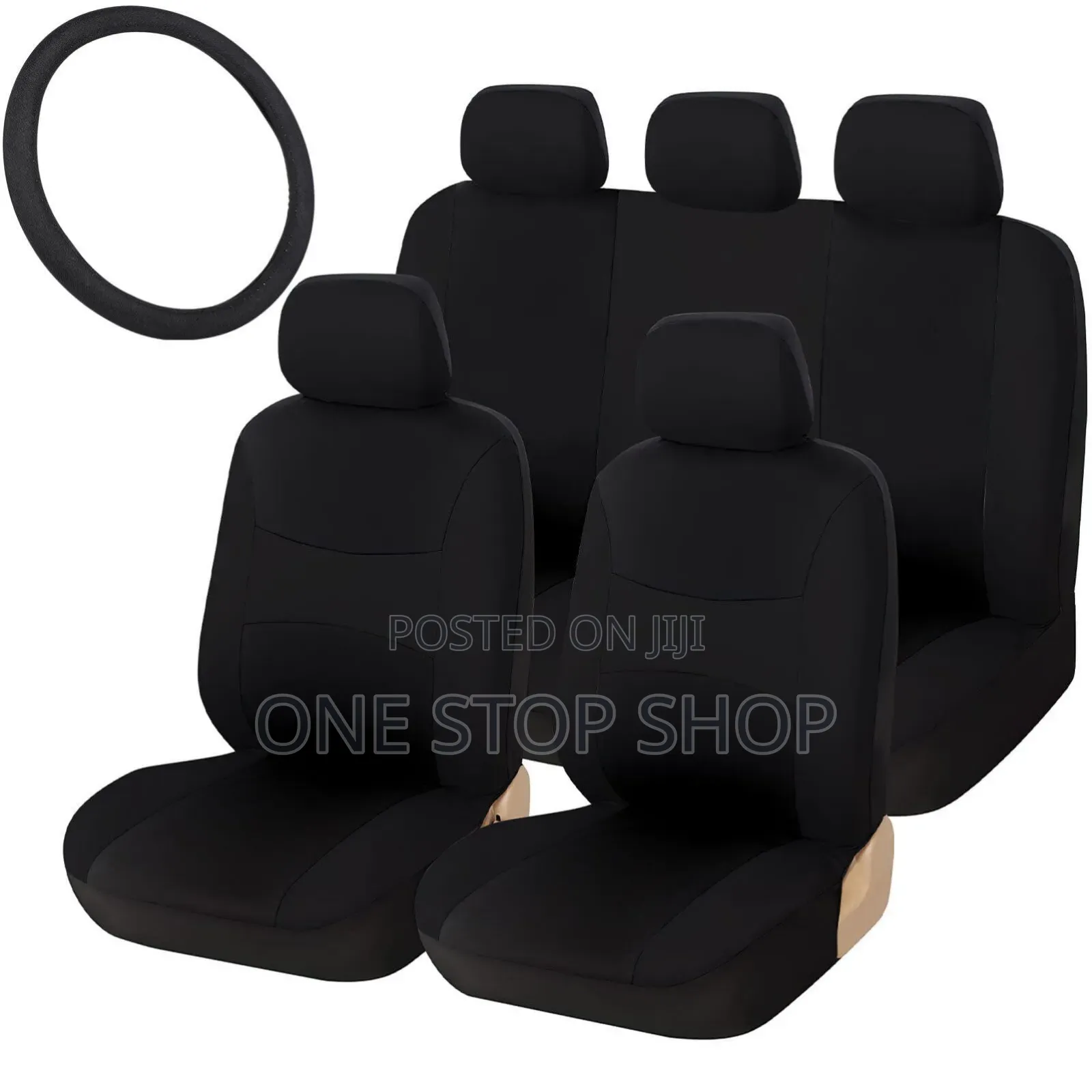 Black Breathable Seat Covers Universal Fit for 5 Seater Cars