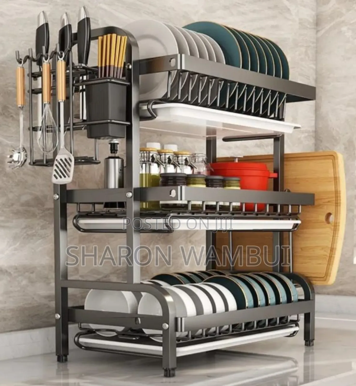 High Quality 3 Tire Carbon Steel Dish Rack/Carbon Steel Dish Rack