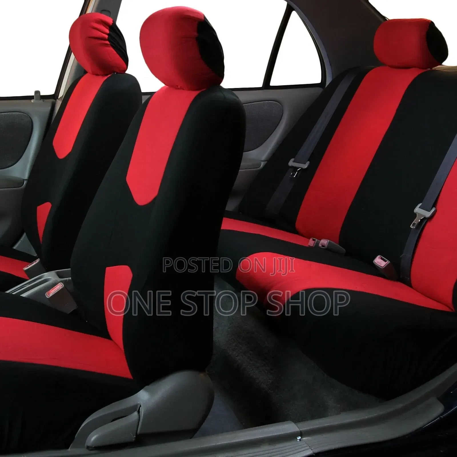 Light Breezy Cloth Comfy Steering 5 Seater Slred Black Seat Covers