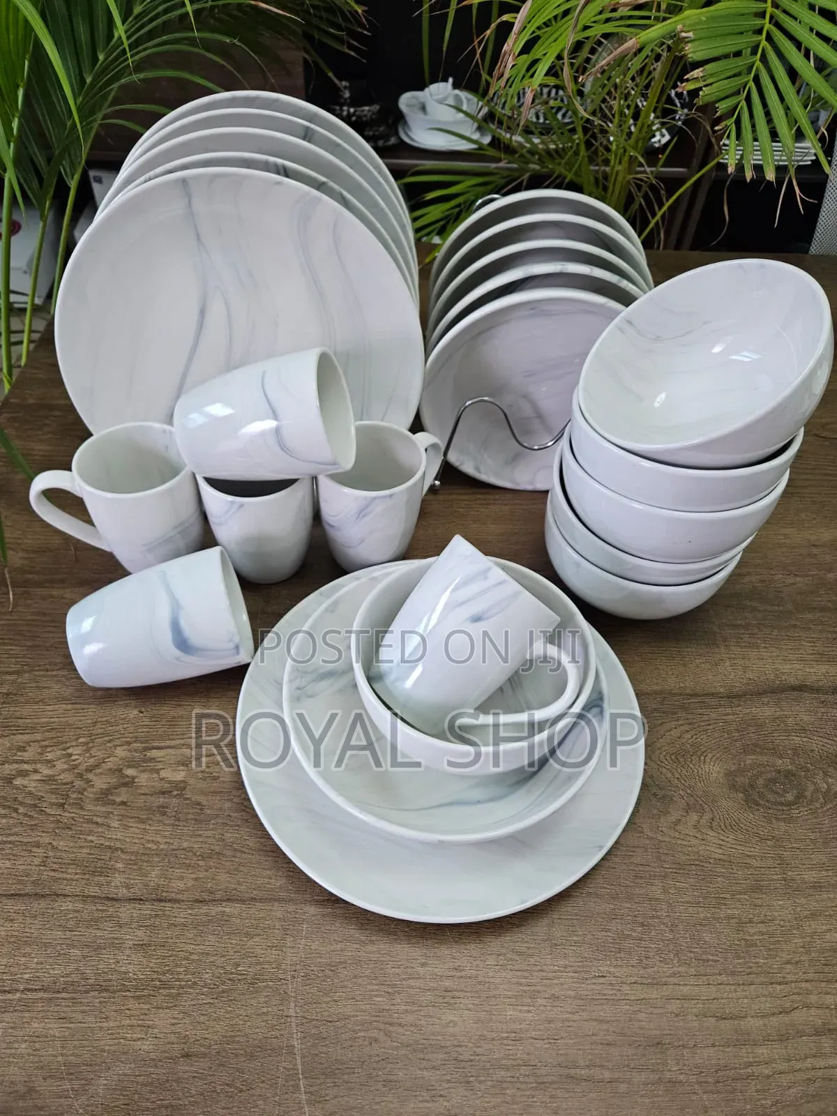 24pc Gray Dinner Set