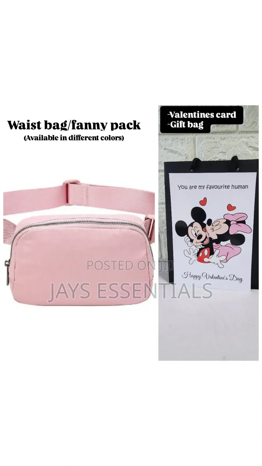 Perfect Valentine Gift-Trendy Waist Bag,Gift Bag and Valentines Card