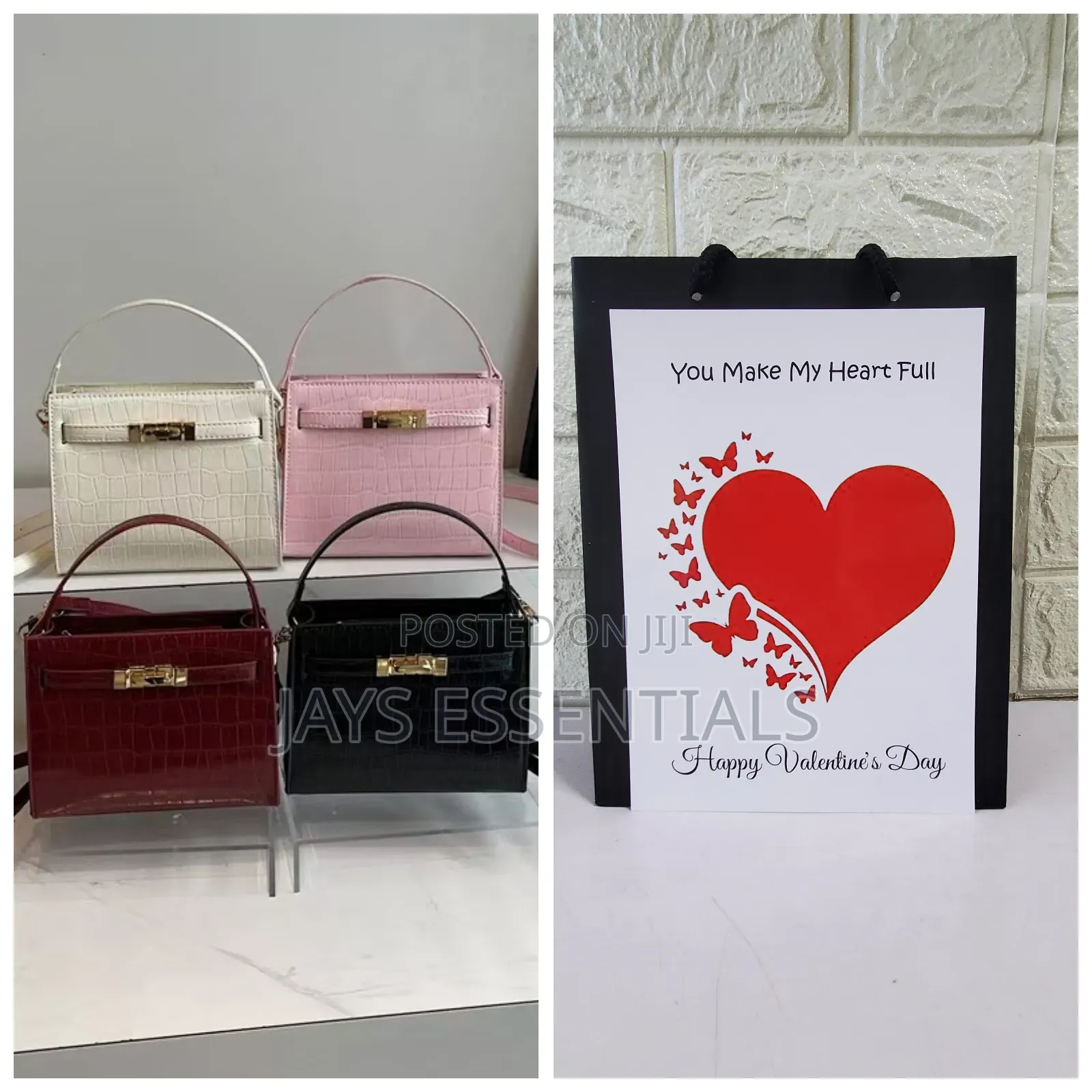 Luxe Valentines Gift Set- Shoulder Bag, Valentines Card, Gift Bag