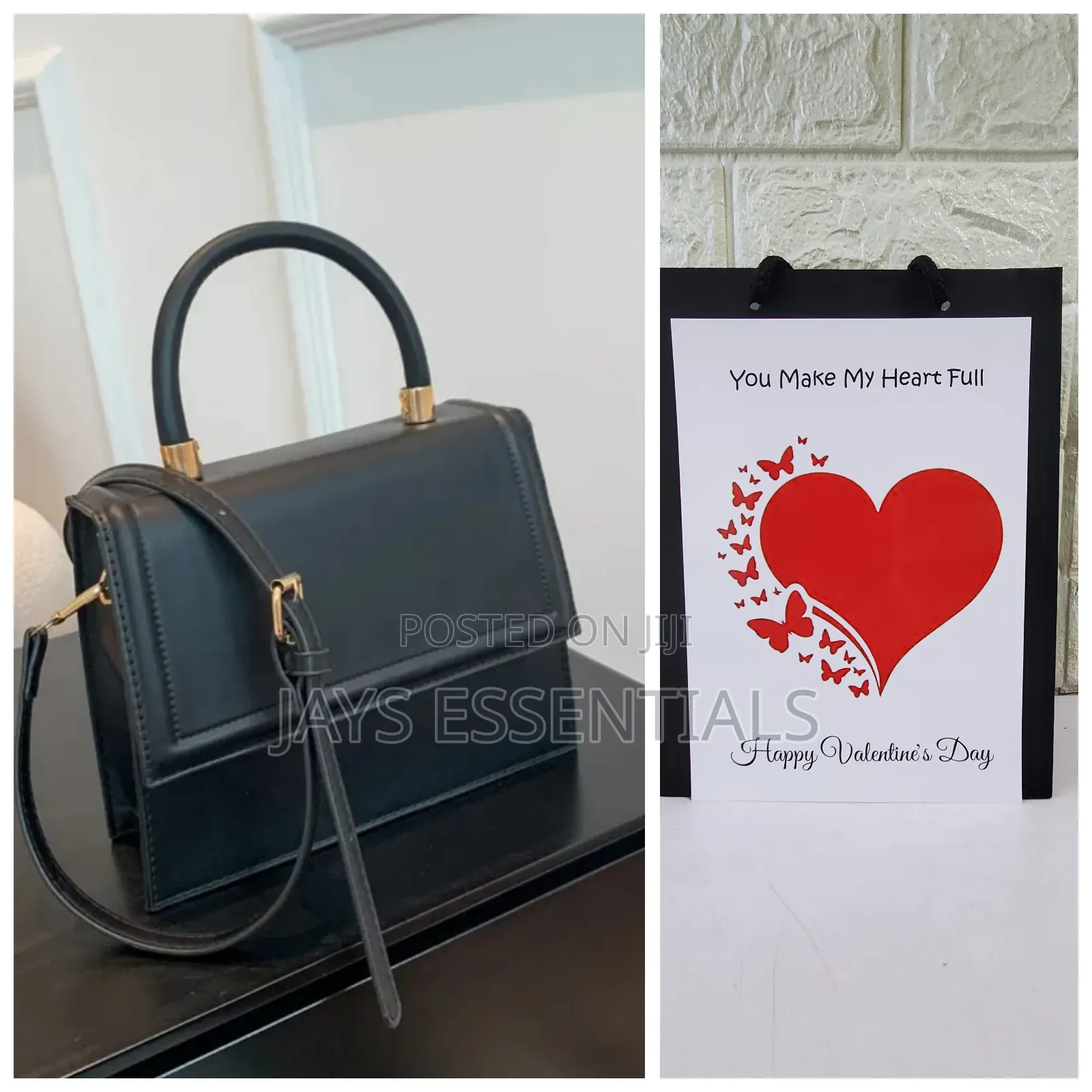 Luxe Valentines Gift Set- Shoulder Bag, Valentines Card, Gift Bag