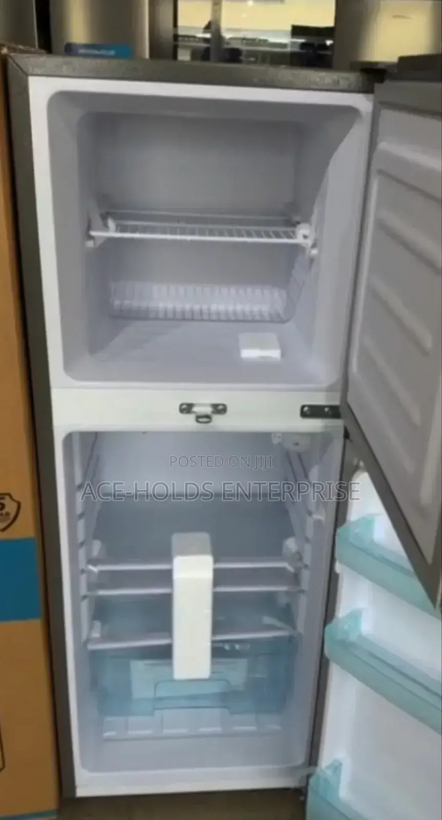 Vision Plus 138 Litres Double-Door Fridge – Grey (Lockable Door)