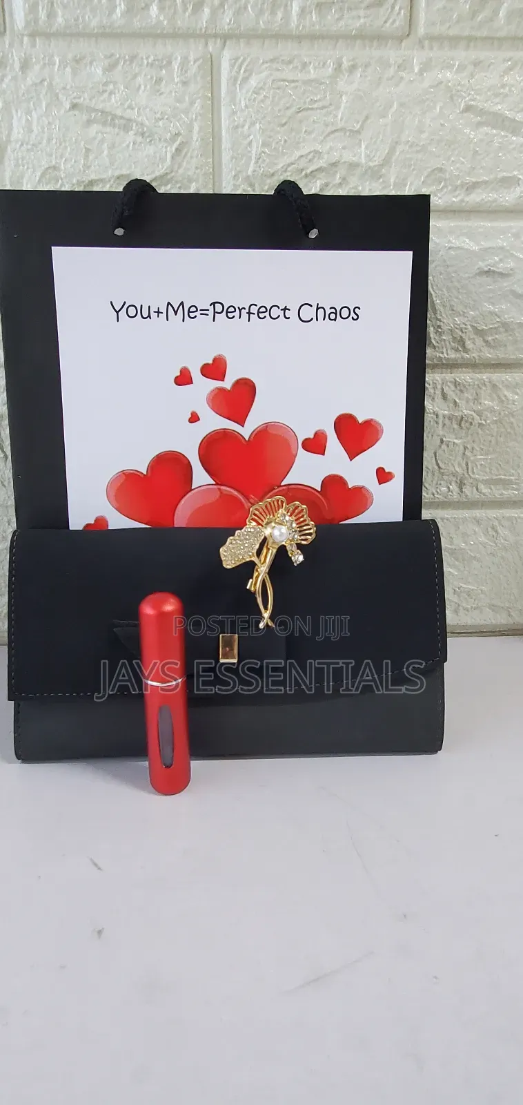 Corporate Chic Valentines Gift-Wallet,Atomizer, Brooch,Card and Bag