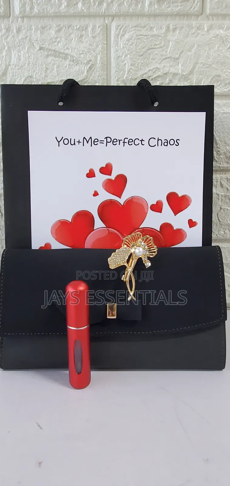 Corporate Chic Valentines Gift-Wallet,Atomizer, Brooch,Card and Bag