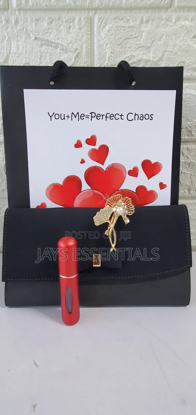 Corporate Chic Valentines Gift-Wallet,Atomizer, Brooch,Card and Bag