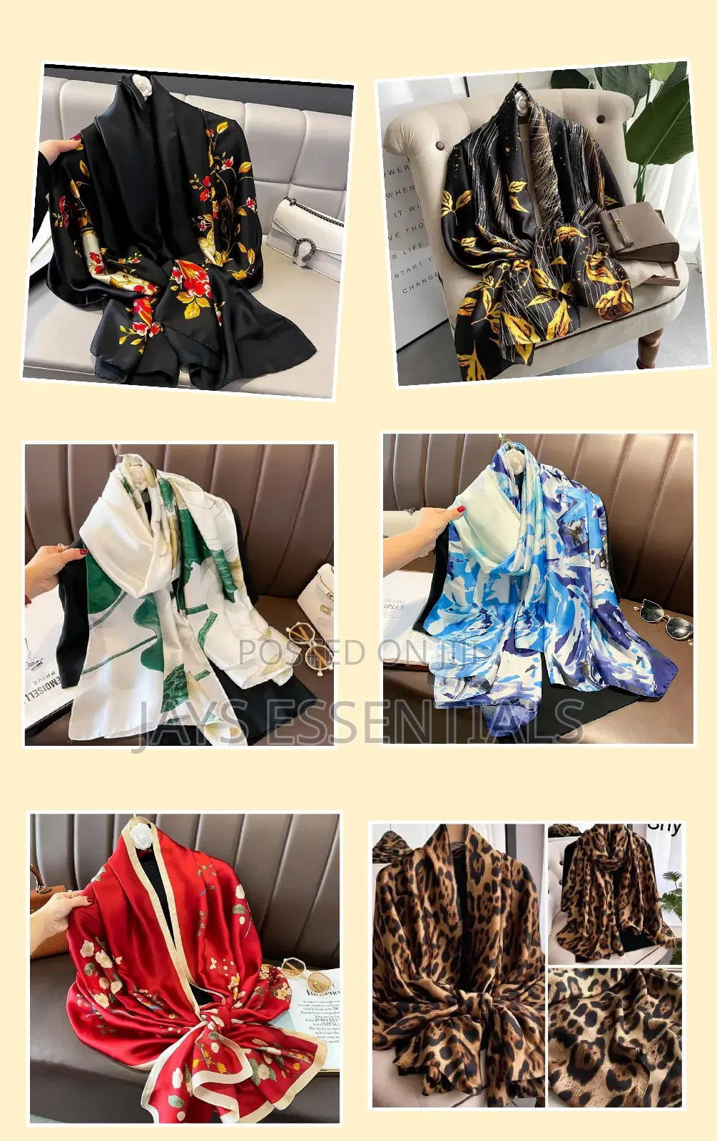 Luxurious and Timeless Valentines Gifts- Silk Scarf,Gift Bag and Card