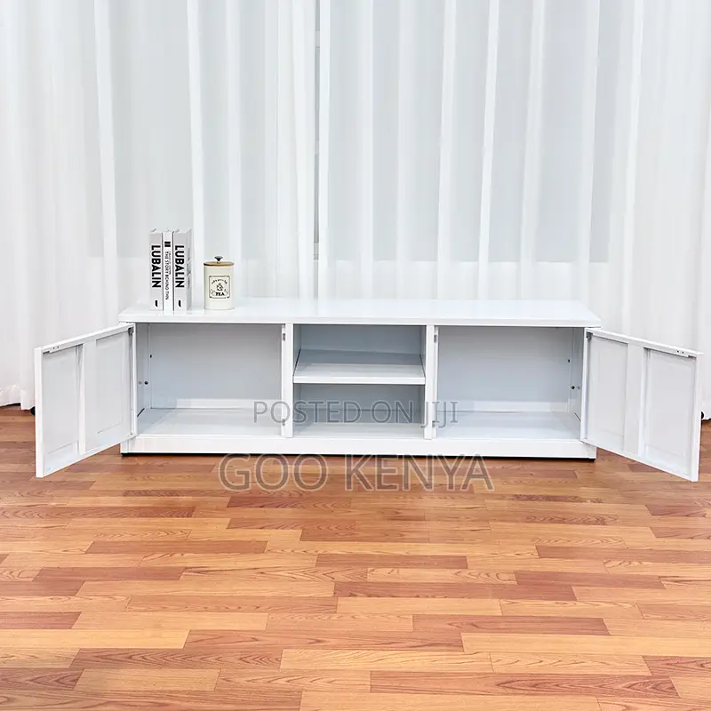 Home Tv Cabinet; White Tv Stand With Storage – 1.6m Wooden Cabinet