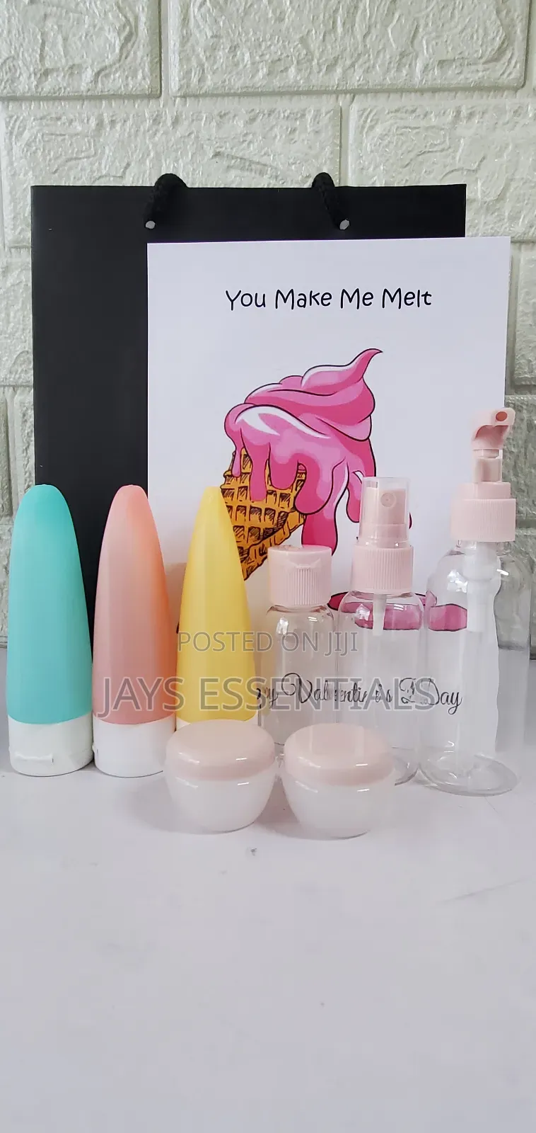 Travel/Adventure Essentials- 11 Piece Cosmetic Bottles, Gift Bag,Card