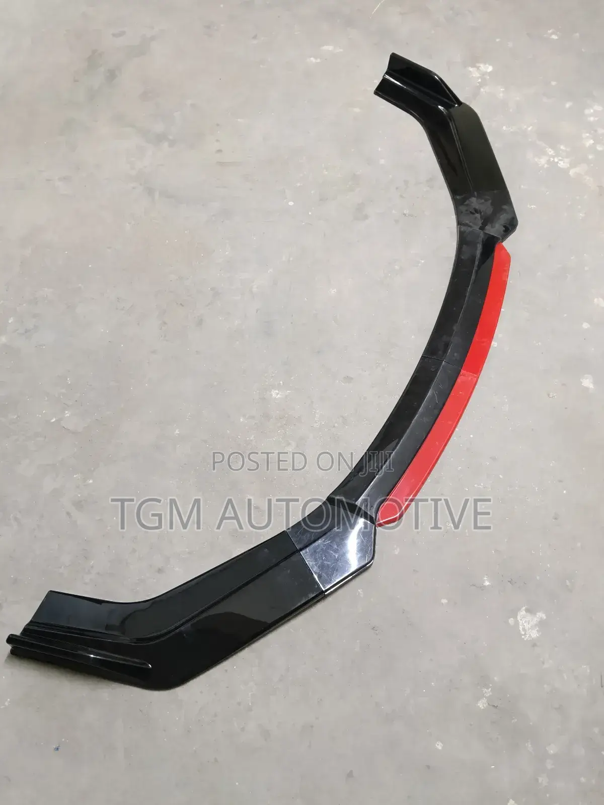 Front Universal Bumper Lip Black Red