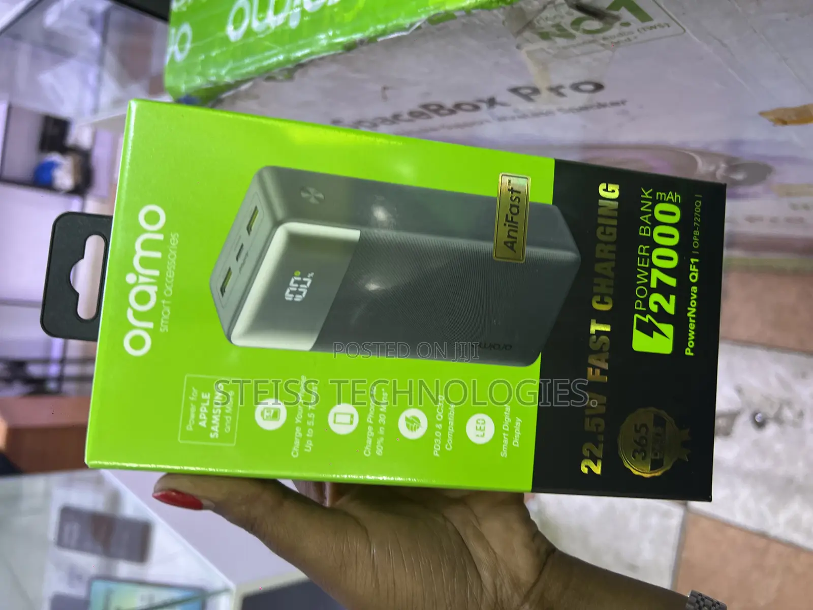 22.5w Oraimo 27000mah Powerbank.