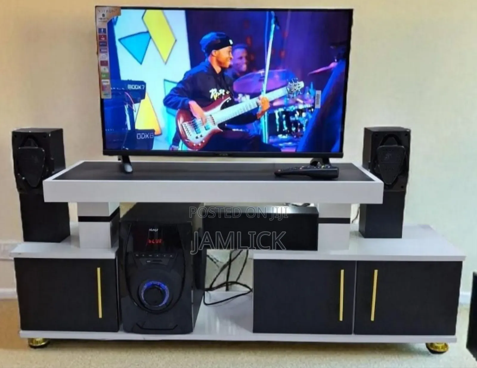 Single Istanbul 1 Modern Tv Stand With Led Lights - Dv