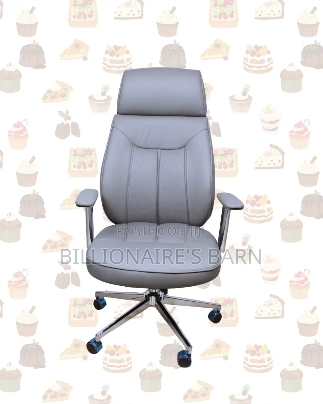 Executive Leather Chair • Easy Adjustments, Strong Chrome Base