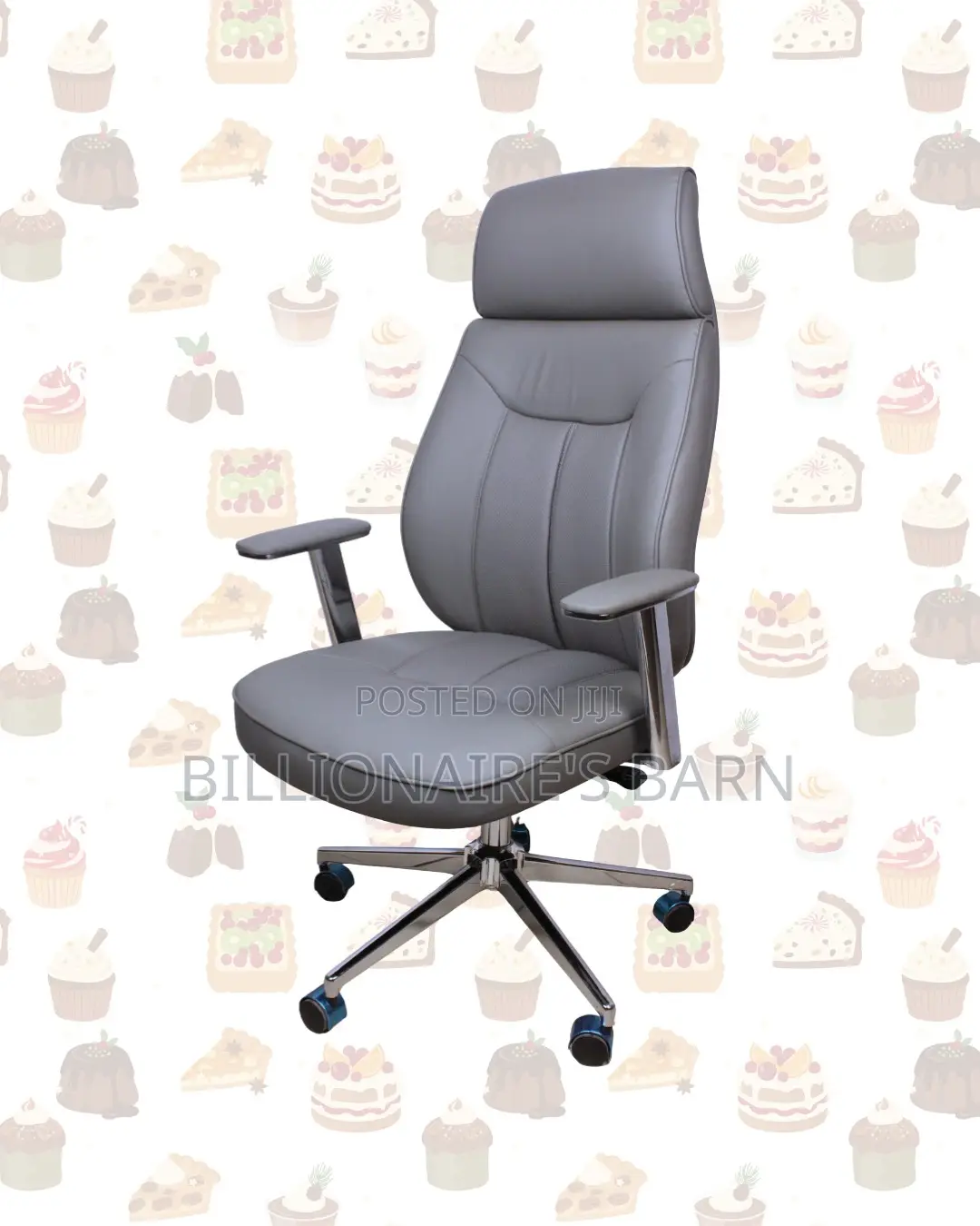 Executive Leather Chair • Easy Adjustments, Strong Chrome Base