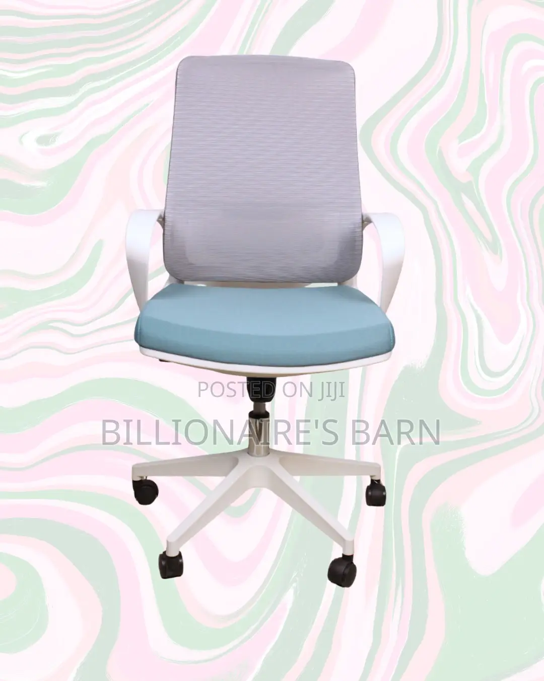 White Mid-Back Mesh Office Chair | Clean Look, Lumbar Support Built-In