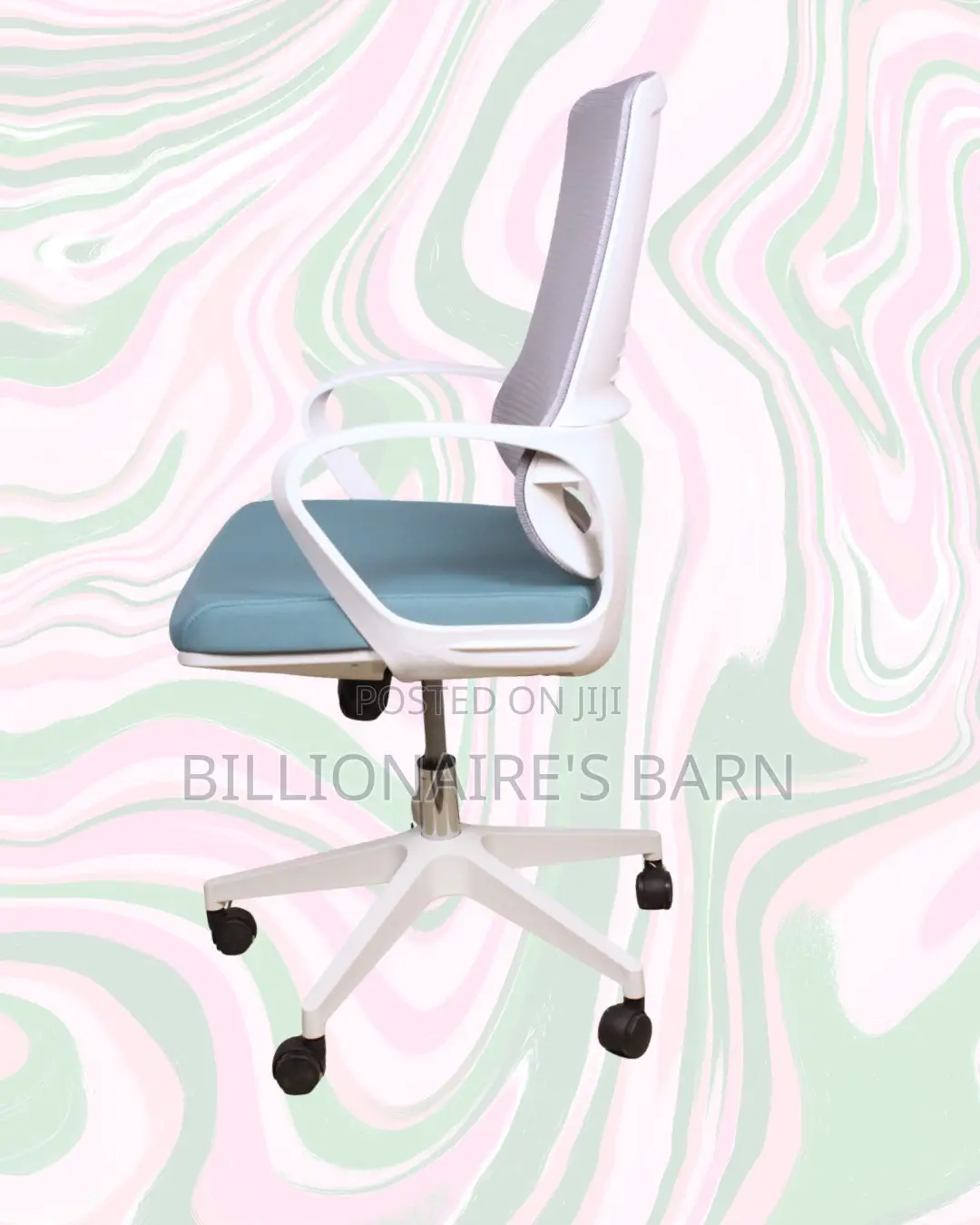 White Mid-Back Mesh Office Chair | Clean Look, Lumbar Support Built-In
