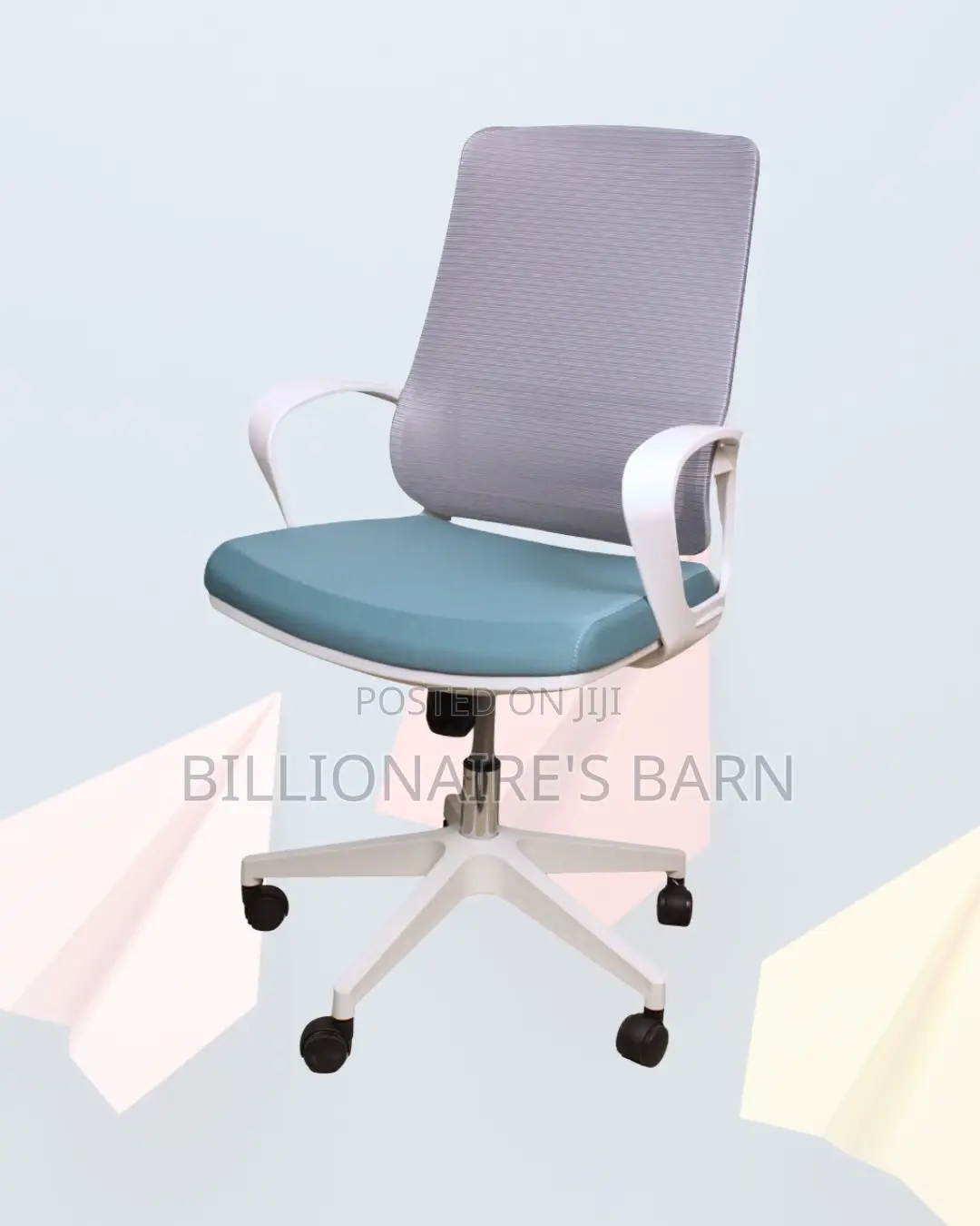 White Mesh Office Chair • Executive Finish, Breathable Mesh Airflow