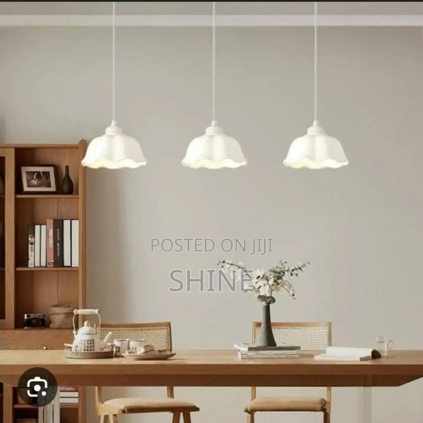 White Acrylic Pleated Pendant Light