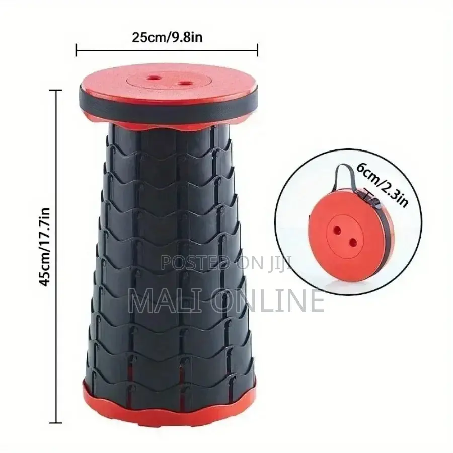 Portable Telescopic Folding Stool Adjustable Plastic Chair