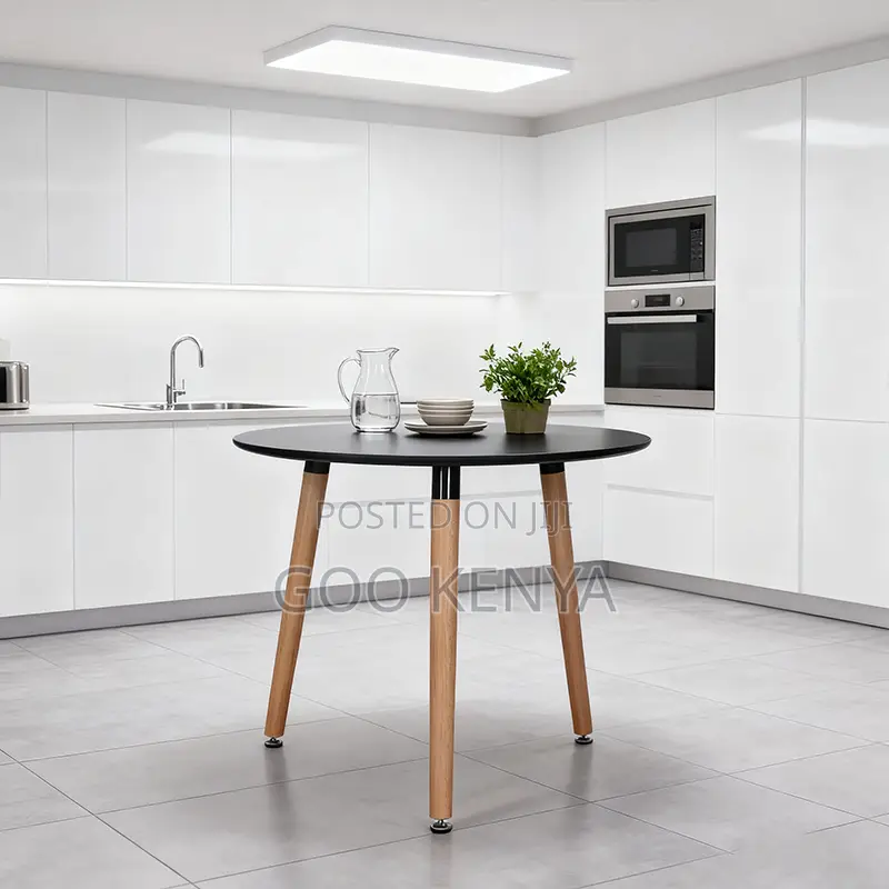 Home Table; Round Wooden Kitchen Table For 3 People