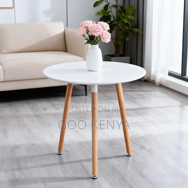Home Table; Round Wooden Kitchen Table For 3 People