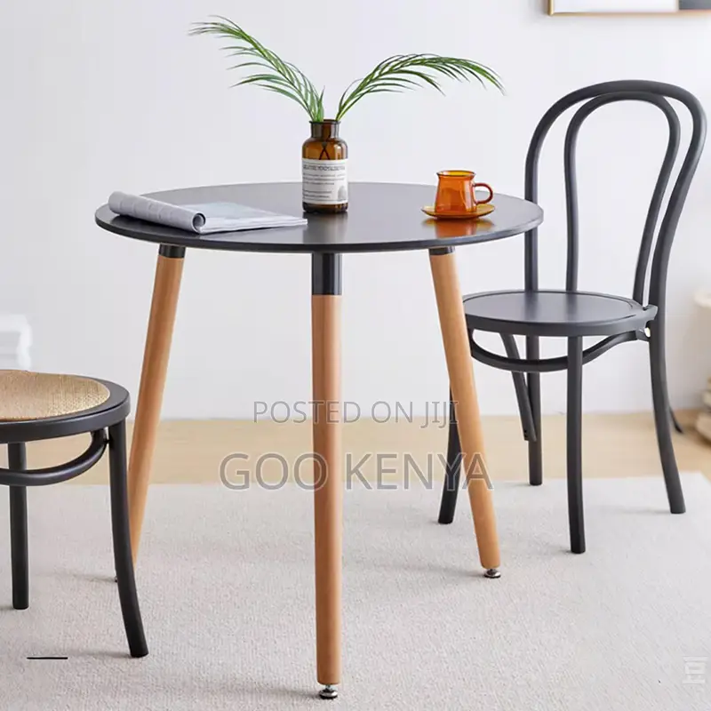 Home Table; Round Wooden Kitchen Table For 3 People