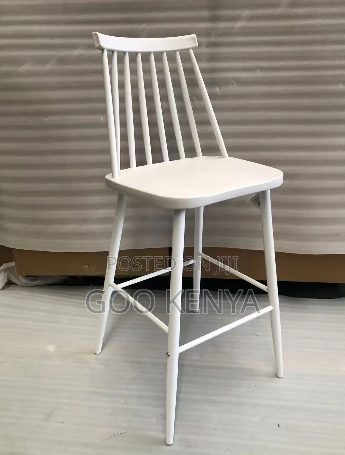 Home Counter Stool; Plastic Round Back Stool For Bar Or Kitchen Island