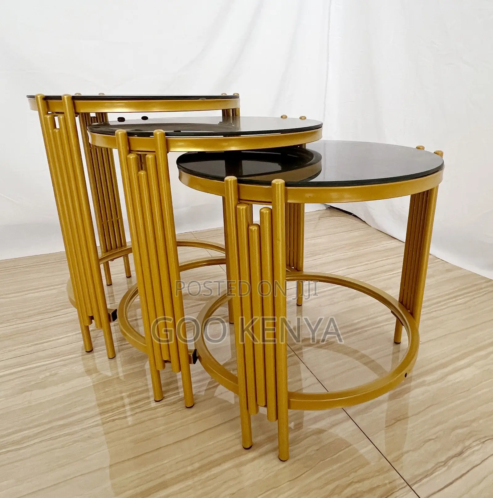 Home Table Set; Multi-purpose 3 Coffee Table Set With Marble Finish