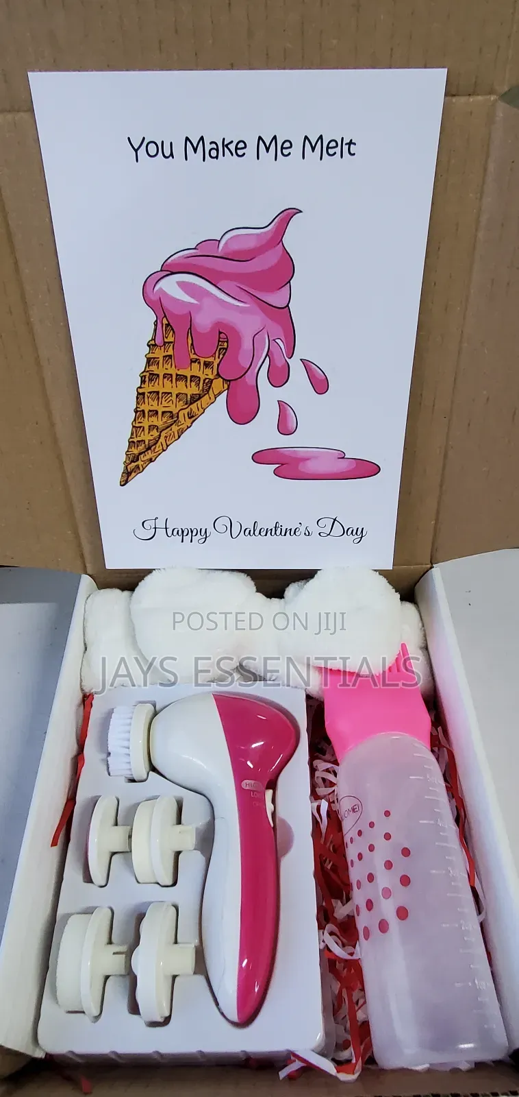 Glow Valentines Set-5n1cleanser,Oil Comb,Head/Wrist Band, Card and Bag