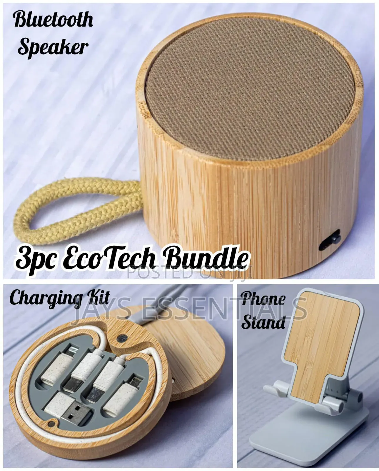 3pc Ecotech Valentines Gift Bundle : Charging Kit , Phone Stand , Bt