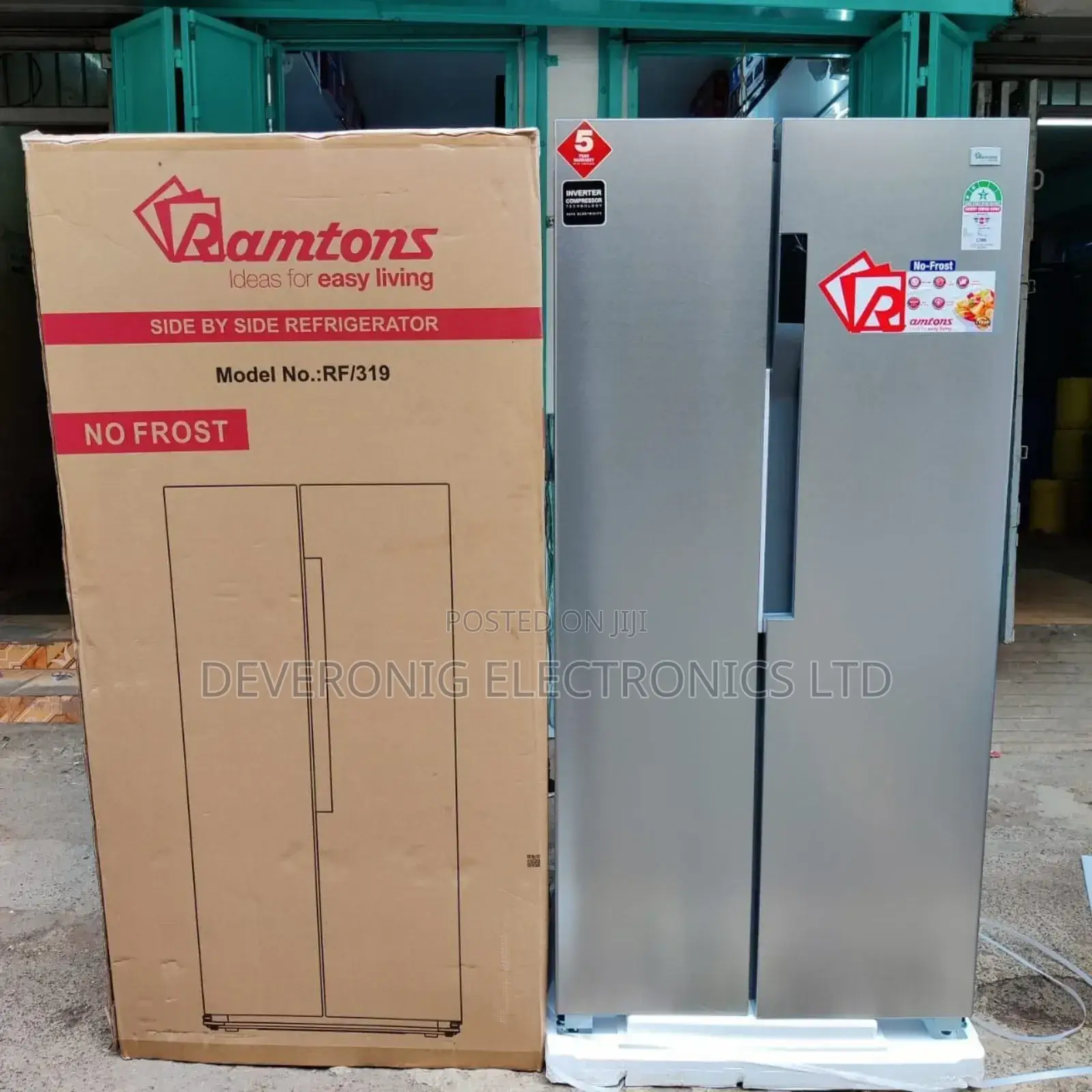 *Ramtons Side by Side Fridge No Frost 430litres Rf319