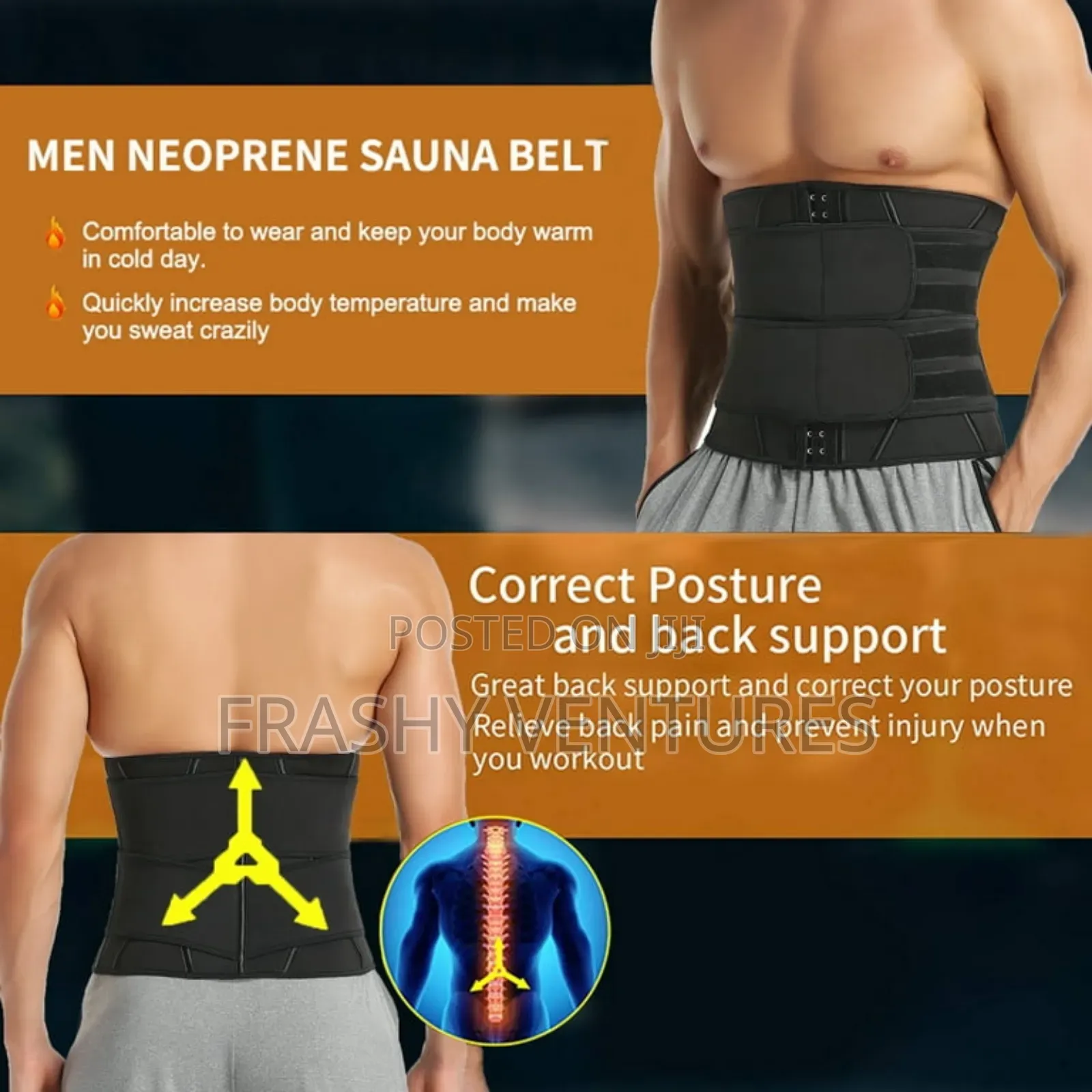 Men Neoprene Sauna Double Belt