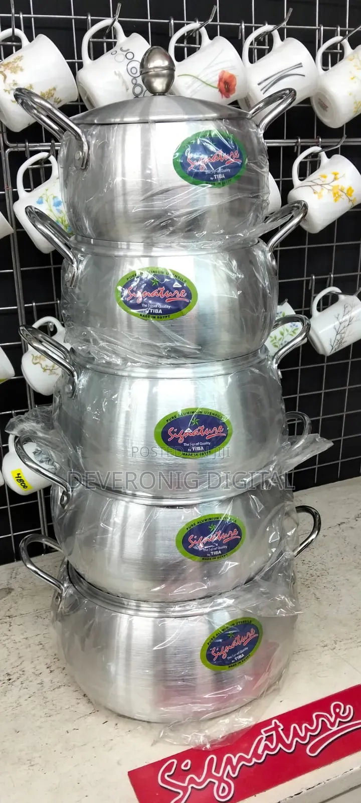 Signature 16/24 (5pcs) Aluminum Sufurias Set Belly Pot With Lids
