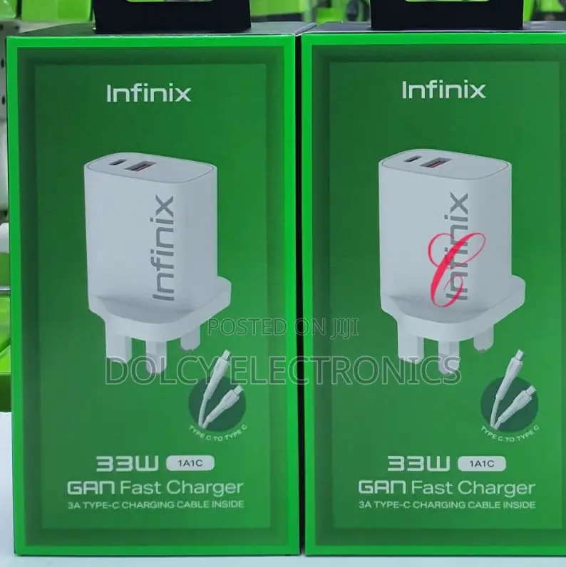 Infinix Xc33uk 33w Dual Ports Gan Fast Charger