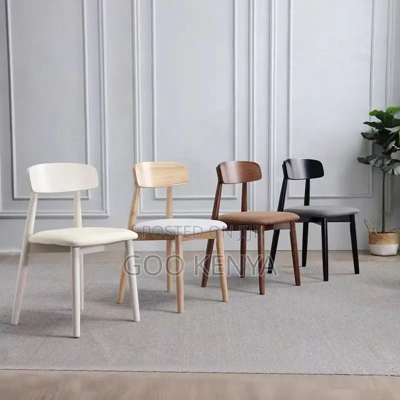 Home Chair; High-quality Wooden Armless Fabric Padded Chair