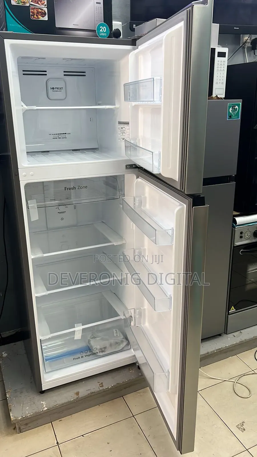 *Hisense Double Door Fridge* No Frost 203litres *