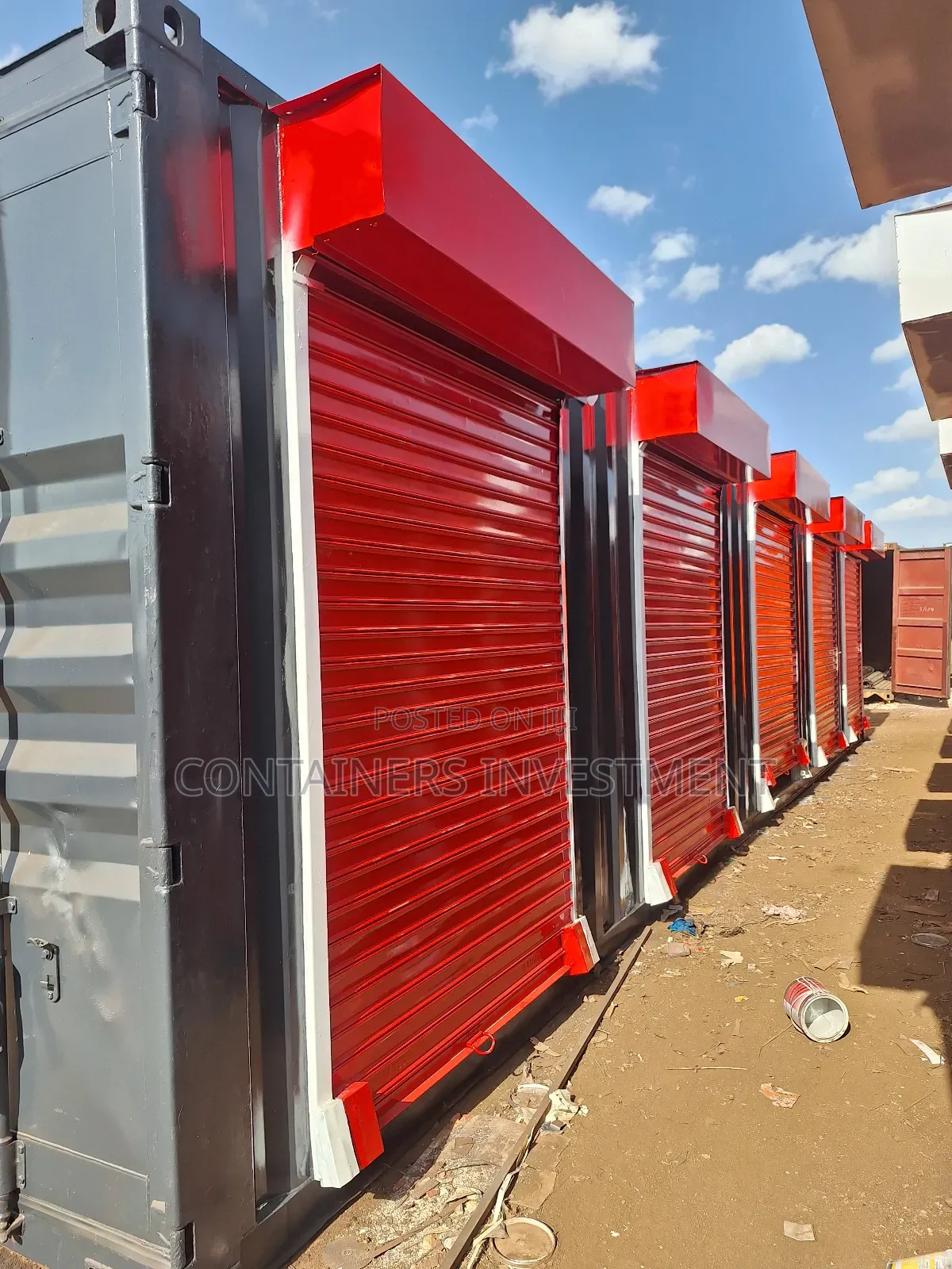 40ft Container Stalls Readily Available- In Dark Grey And Red.