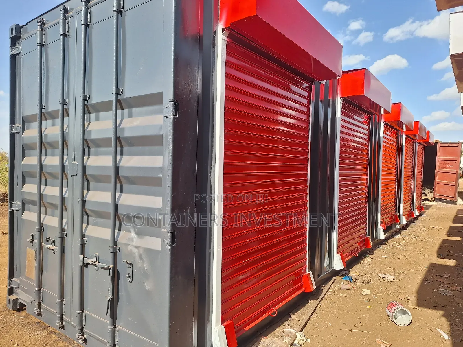 40ft Container Stalls Readily Available- In Dark Grey And Red.
