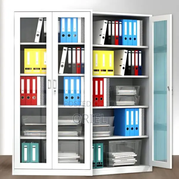 Modern Office Cabinet : 2-Door Glass Office Display Cabinet