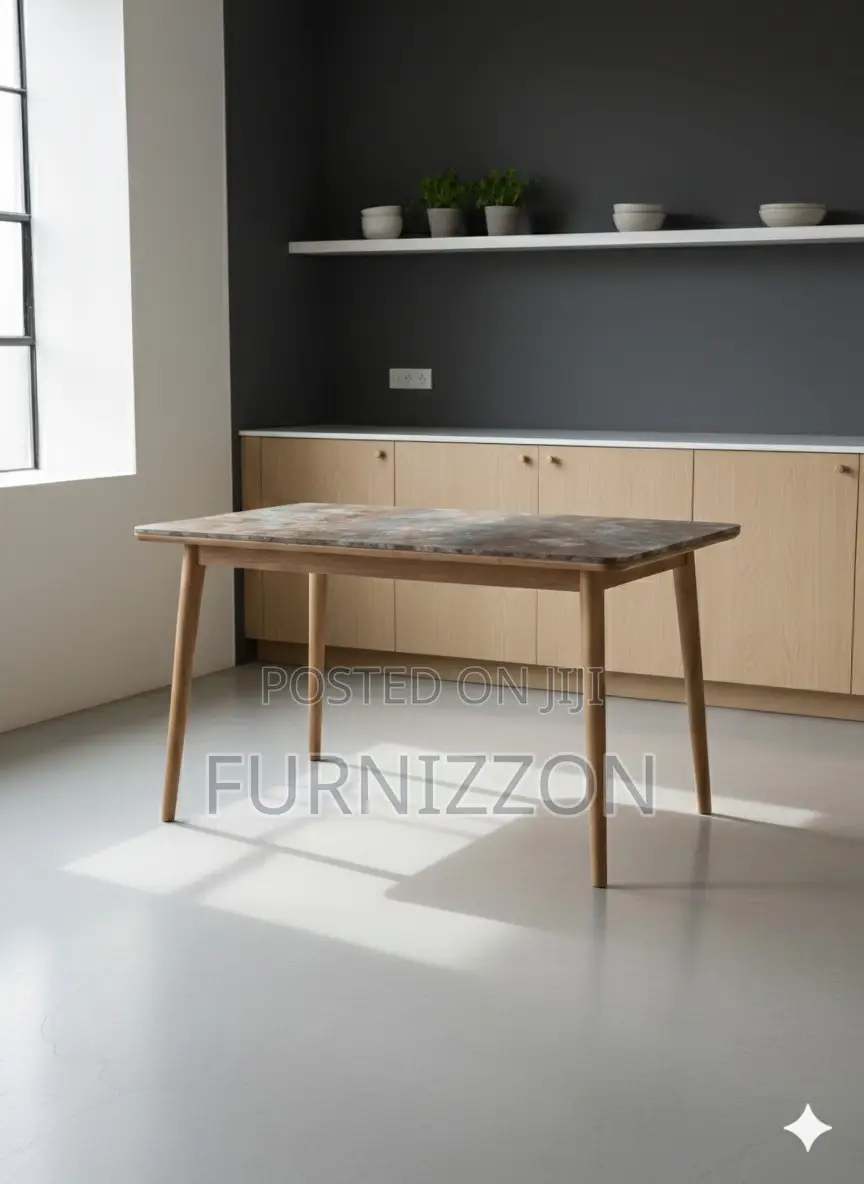 Strong Marble Pattern Dining Table for Family Use