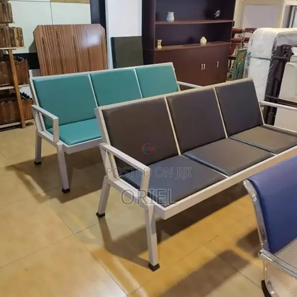 Office Waiting Bench : Padded 3-Link Reception Bench