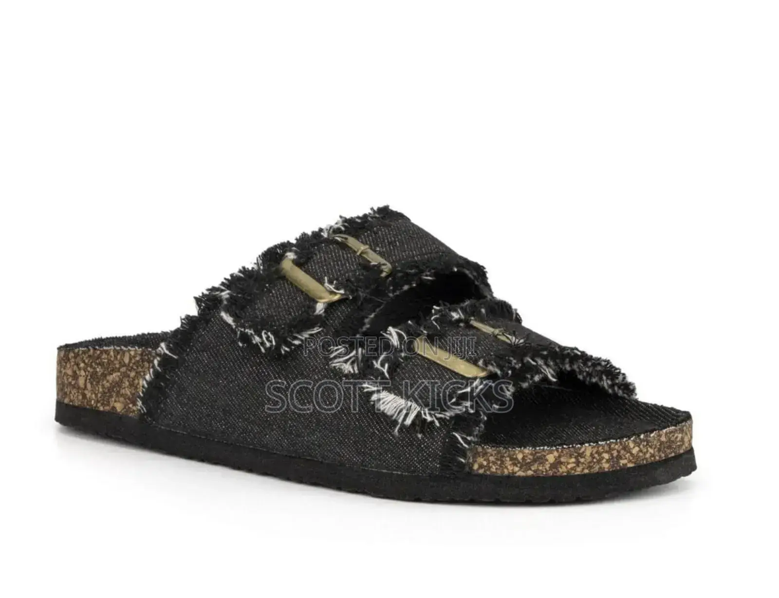Canvas Double-Buckle Ladies Sandals