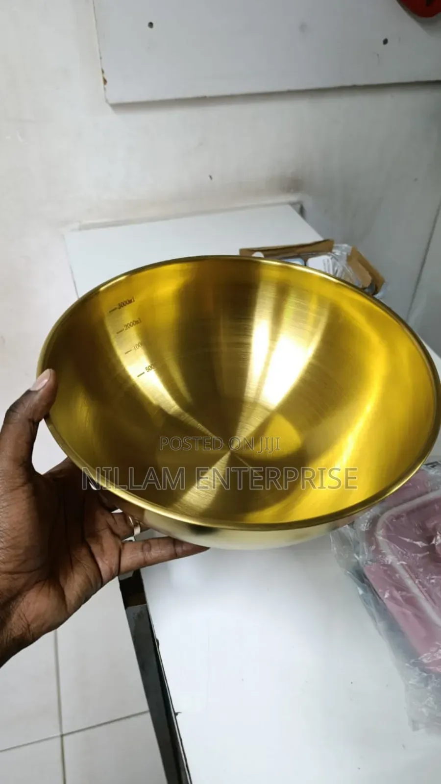 *3 Litre Gold Stainless Steel 28cm Ramen Bowl