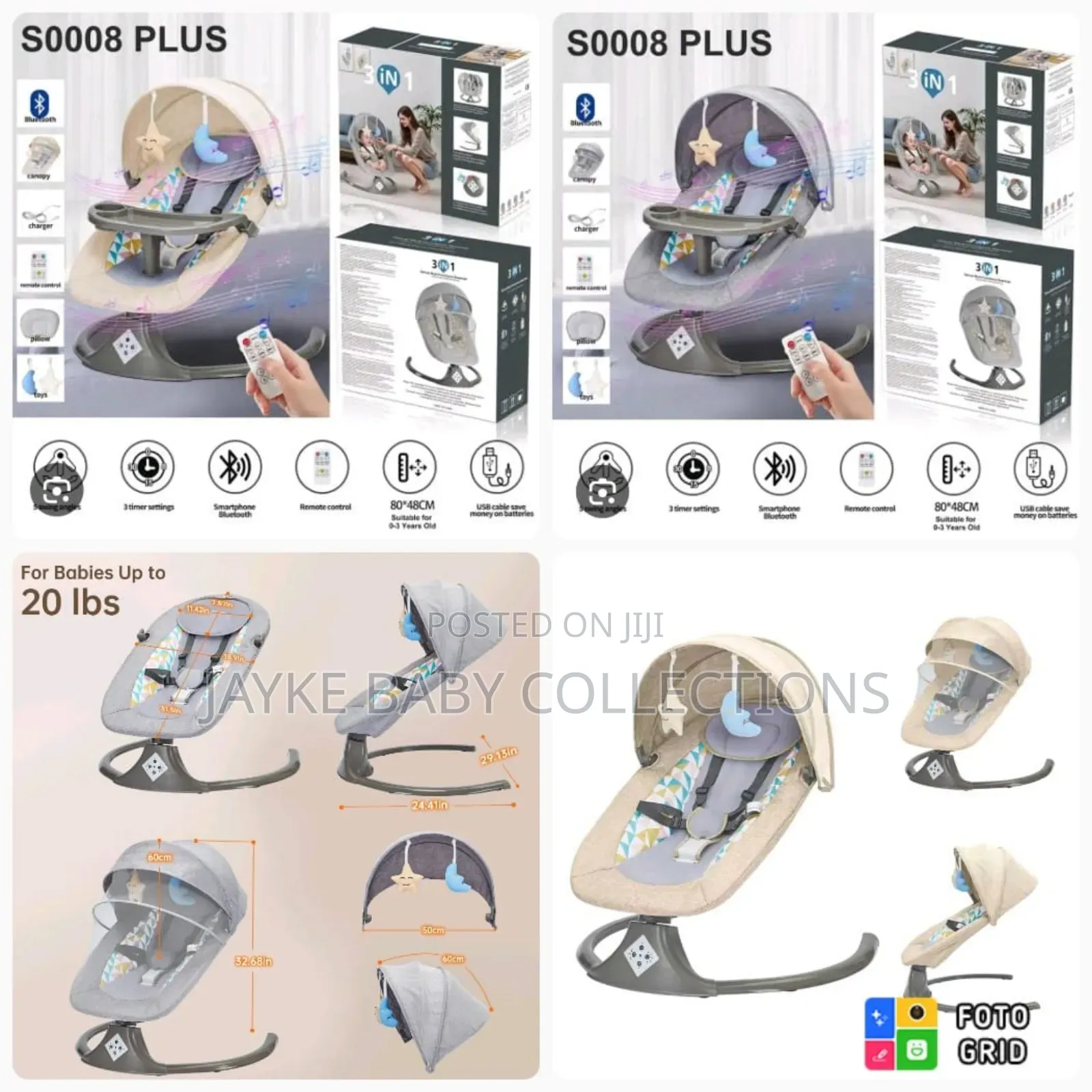 Auto Baby Swing 0–9kg | Soothes Colic Sleep Fussiness