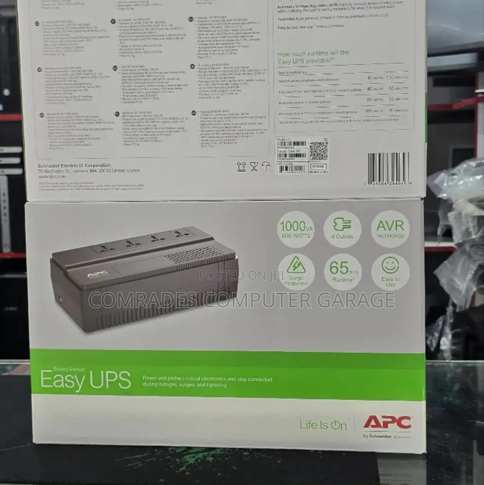 Easy Ups Apc 1000va 600watts 4 Outlets